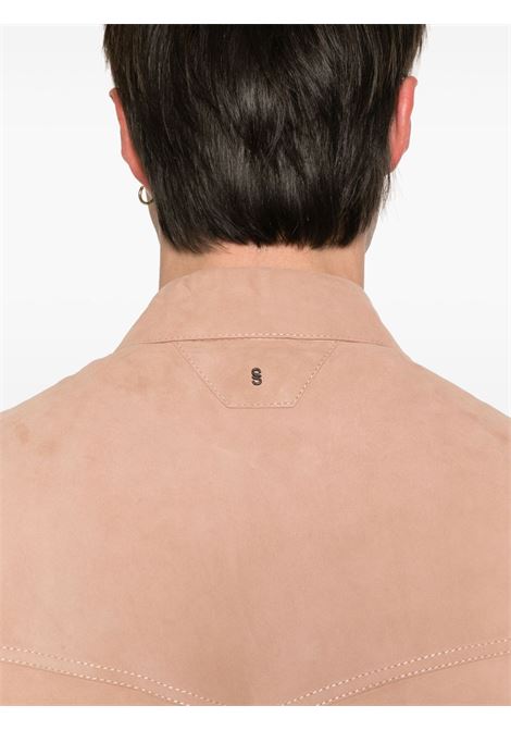 Camicia in pelle scamosciata in rosa chiaro Salvatore Santoro - uomo SALVATORE SANTORO | 48580UCPR